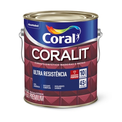 Esmalte Sintético Coralit Ultra Resistencia Acetinado Base P 3,2l Coral