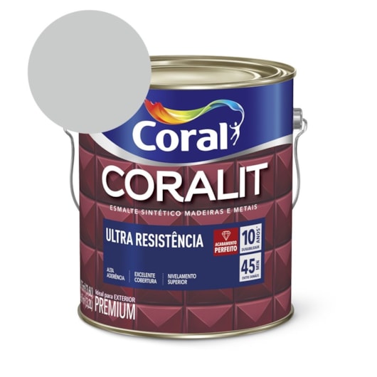 Esmalte Sintético Coralit Ultra Resistencia Acetinado Platina 3.6l Coral - Imagem principal - 7227bec2-22cf-407b-828b-aef22407192a