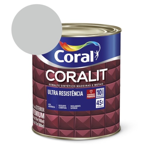 Esmalte Sintético Coralit Ultra Resistencia Acetinado Platina 900ml Coral - Imagem principal - 3c936ae1-8b0a-4b02-85fc-9a50c3818f17