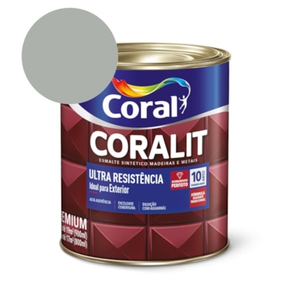 Esmalte Sintético Coralit Ultra Resistencia Alto Brilho Alumínio 900ml Coral