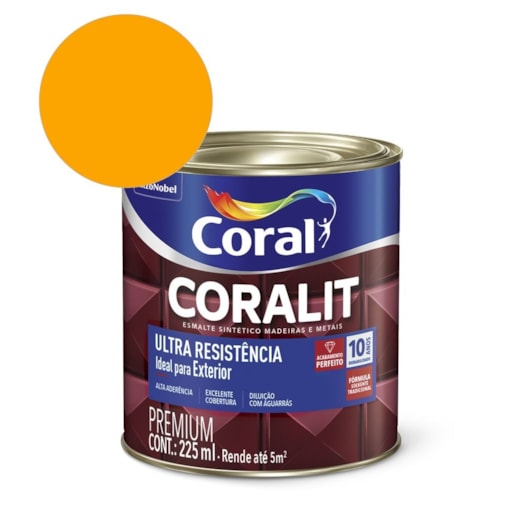 Esmalte Sintético Coralit Ultra Resistencia Alto Brilho Amarelo 225ml Coral - Imagem principal - 2418d2f3-8a8b-495b-aa88-d529476fcb0f