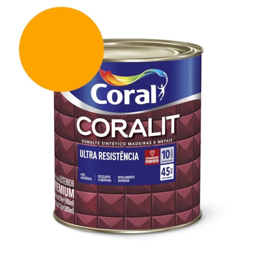 Esmalte Sintético Coralit Ultra Resistencia Alto Brilho Amarelo 900ml Coral - Imagem principal - 7ae34b49-c714-4f8c-bf69-0d231957ebcd