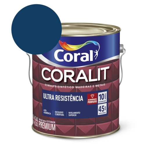 Esmalte Sintético Coralit Ultra Resistencia Alto Brilho Azul Del Rey 3.6l Coral - Imagem principal - 38d01513-164a-4a51-8b3e-c9d25431665d