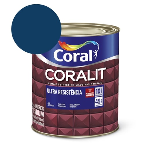 Esmalte Sintético Coralit Ultra Resistencia Alto Brilho Azul Del Rey 900ml Coral - Imagem principal - f19b5eaf-ce27-498c-ba70-bb5ffea271e5