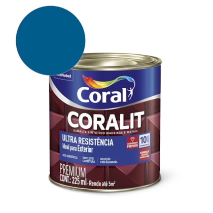 Esmalte Sintético Coralit Ultra Resistencia Alto Brilho Azul França 225ml Coral