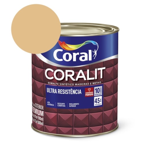 Esmalte Sintético Coralit Ultra Resistencia Alto Brilho Creme 900ml Coral - Imagem principal - fe0686ba-544b-4af4-baf7-7cc22b84e686