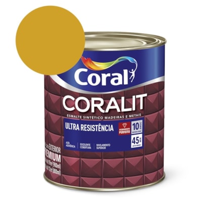 Esmalte Sintético Coralit Ultra Resistencia Alto Brilho Ouro 900ml Coral