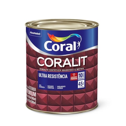 Esmalte Sintético Coralit Ultra Resistencia Alto Brilho Platina 900ml Coral