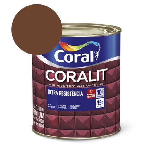 Esmalte Sintético Coralit Ultra Resistencia Alto Brilho Tabaco 900ml Coral - Imagem principal - 87336f8e-e36c-4c7e-affb-ad2ed8ab6ccf