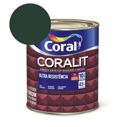 Esmalte Sintético Coralit Ultra Resistencia Alto Brilho Verde Colonial 900ml Coral