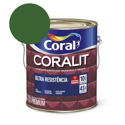 Esmalte Sintético Coralit Ultra Resistencia Alto Brilho Verde Folha 3.6l Coral