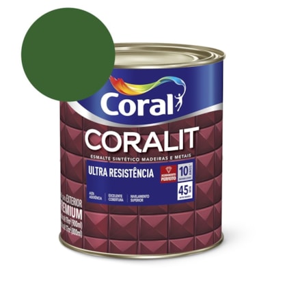 Esmalte Sintético Coralit Ultra Resistencia Alto Brilho Verde Folha 900ml Coral