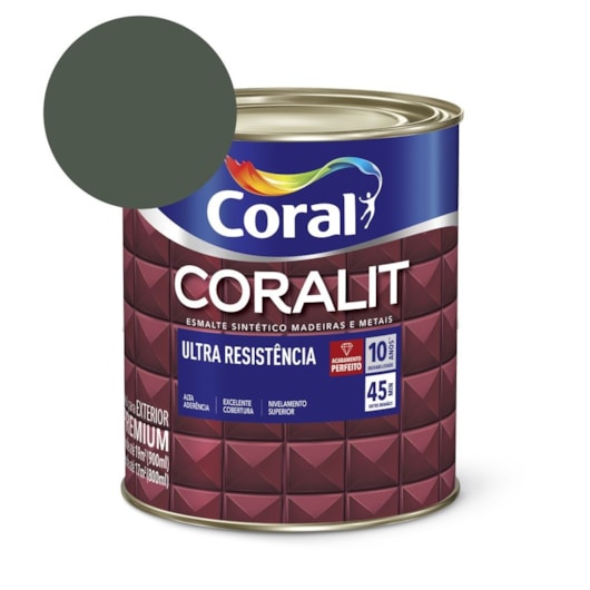 Esmalte Sintético Coralit Ultra Resistencia Fosco Verde Escolar 900ml Coral - Imagem principal - f34edf28-970e-4d5b-86cb-05b544addabc