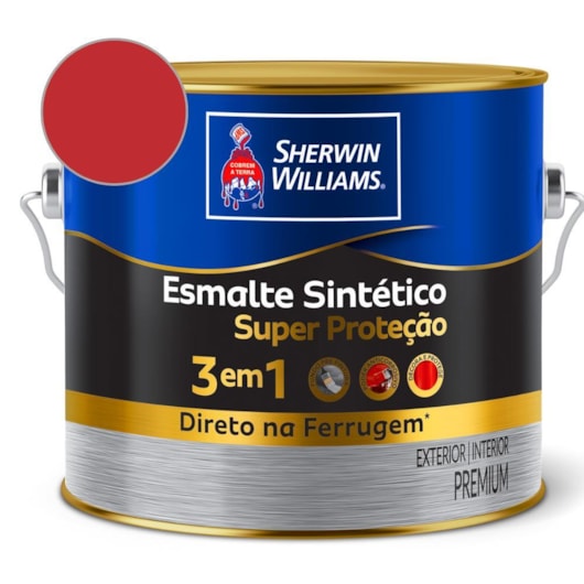 Esmalte Super Protetor Vermelho Brilhante Sherwin Williams 2,4L - Imagem principal - 09c30792-ed7b-4df8-a6fb-41e62bb7ef39