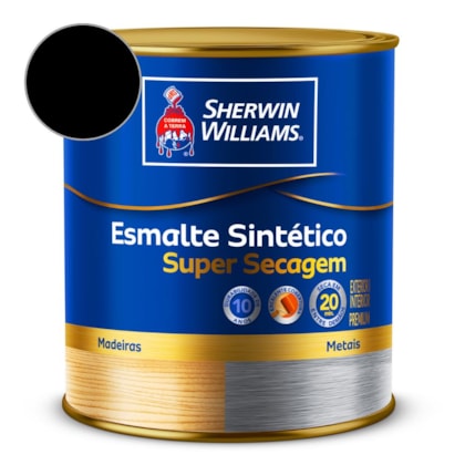 Esmalte Super Secagem Alto Brilho Preto Sherwin Williams 0,9L