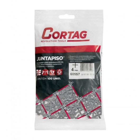 Espaçador Juntapiso 4,0mm Com 100 Peças Cortag - Imagem principal - ee0092ba-015a-43ee-a682-57db6fa4992b