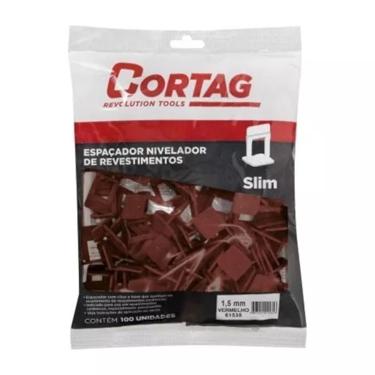 Espaçador Nivelador Caixa com 1000 Peças Slim Vermelho Cortag 1,5mm - Imagem principal - 8fa7bc3c-049c-4787-b141-d387101c0b41