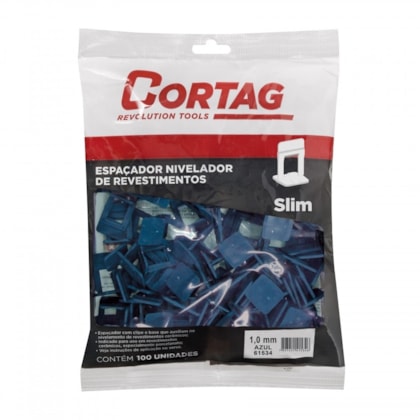 Espaçador Nivelador Slim 1,0mm Azul Com 100 Peças Cortag