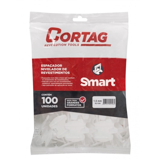 Espaçador Nivelador Smart 1,5mm Com 100 Peças Cortag  - Imagem principal - ea9357e1-2d6b-472b-b527-31b5549d05cb