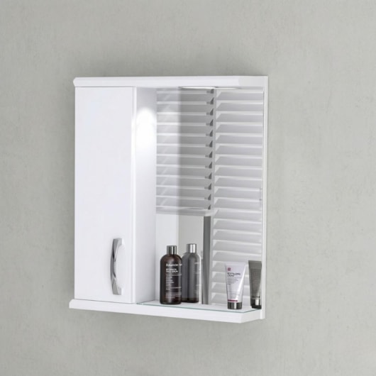 Espelheira Com 1 Lâmpada Mônaco 59,5cm Branco Rorato - Imagem principal - 1f705df9-95cd-40c7-b4be-55bdd6ea73b6