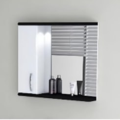 Espelheira Com 2 Lâmpada Mônaco 79,5cm Preto Rorato