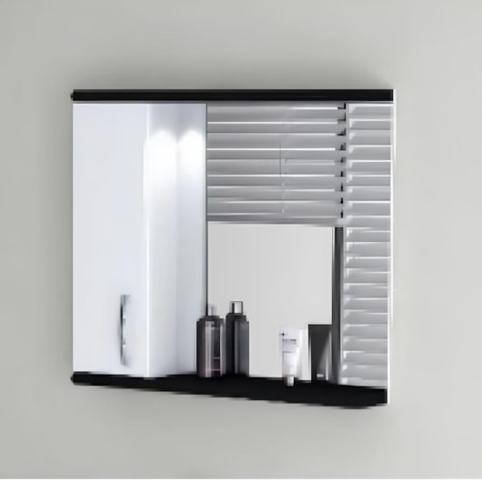 Espelheira Com 2 Lâmpada Mônaco 79,5cm Preto Rorato - Imagem principal - 06a87624-31c8-4aaf-a437-9b291eec6232