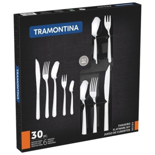 Faqueiro Em Inox Com 30 Peças Tramontina Búzios 23798/050 - Imagem principal - c91ec782-8aee-410d-b47e-1863ea8953b9