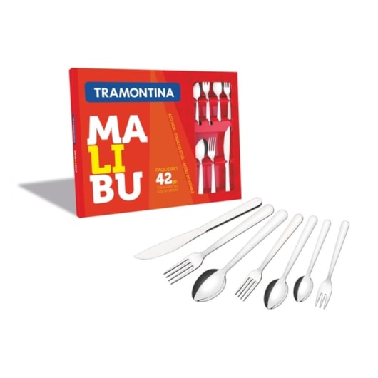 Faqueiro Em Inox Malibu Com 42 Peças 23799/039 Tramontina - Imagem principal - 9a05357d-196d-4b7c-a5b5-3e50b1ab583a