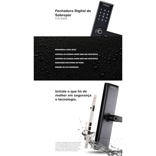 Fechadura Digital De Embutir 600W Preto Pado - Imagem principal - cabd7e91-0e24-4dca-b9ee-646aa7436f05