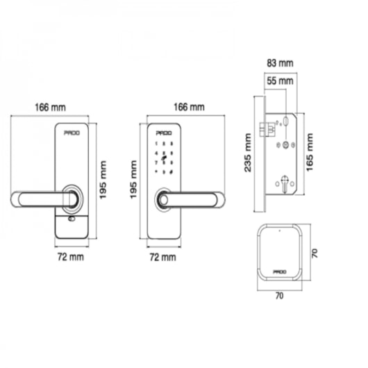 Fechadura Digital De Embutir Ep FDE-300W PADO - Imagem principal - 7dca60dc-ee1f-4082-a1f0-94fa52e655f8