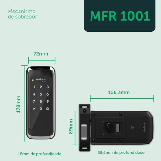 Fechadura Digital De Sobrepor Smart MFR 1001 Intelbras - Imagem principal - 523f1091-1b13-4baf-9672-062b8b70187a