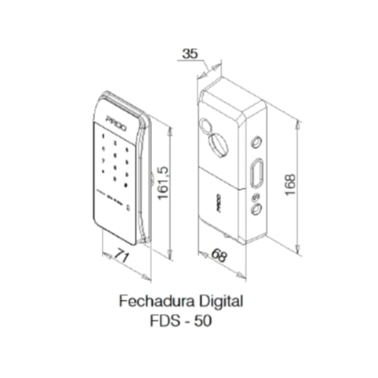 Fechadura Digital FDS-50 C/ Cartão e Senha De Sobrepor Preto Pado - Imagem principal - c4b9eda2-f2e4-4726-83b4-7c08b2a9294c