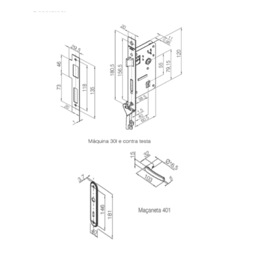 Fechadura Espelhada Concept 401 Interno Cromado Pado 40mm - Imagem principal - b48a8812-40f2-46b5-9b43-23168a4b0cdc