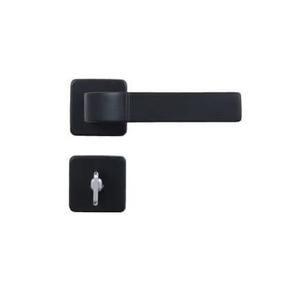 Fechadura Para Banheiro Roseta Módena Preto Fosco MGM 40mm