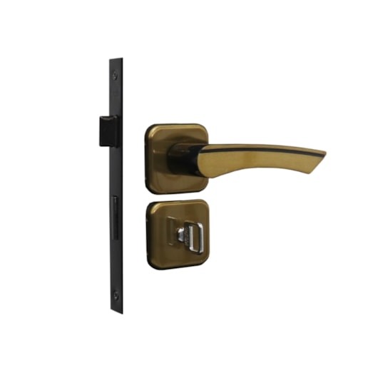 Fechadura Para Porta De Banheiro Roseta Genebra Bronze Latonado MGM 40mm - Imagem principal - 4bde4fb5-147b-4ae1-b1da-353ec91b701e