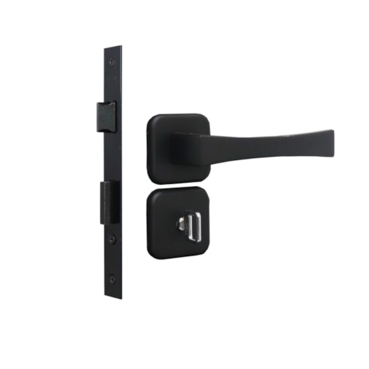 Fechadura Para Porta De Banheiro Roseta Paris Preto Fosco MGM 40mm - Imagem principal - ca1b7b2b-1863-46b2-9556-e06e10970e92