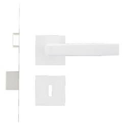 Fechadura Roseta Acqua Star Quadra Premium Interno Branco Texturizado Pado 55mm