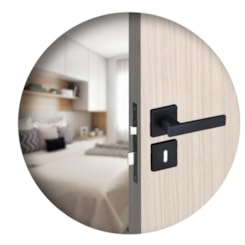 Fechadura Roseta Concept 408 Interno Preto Pado 40mm