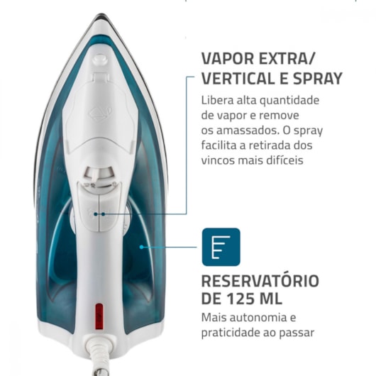 Ferro A Vapor F32 Branco E Azul Mondial 127V 1200W - Imagem principal - bf73f810-ad5c-4bf4-8fae-d2d5ec64854a