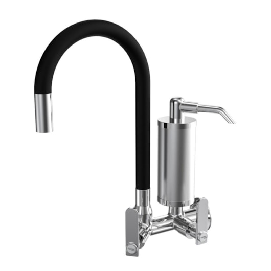 Filtro de Cozinha de Parede Bica Móvel Colorflex Preto Pratic Cromado Romar DN15 - DN20 - Imagem principal - 64b47c99-ed5c-4784-bd12-bb73439bb841