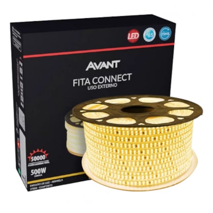 Fita Led Connect Ip65 Luz Amarela 2700K 127V Avant 500cm