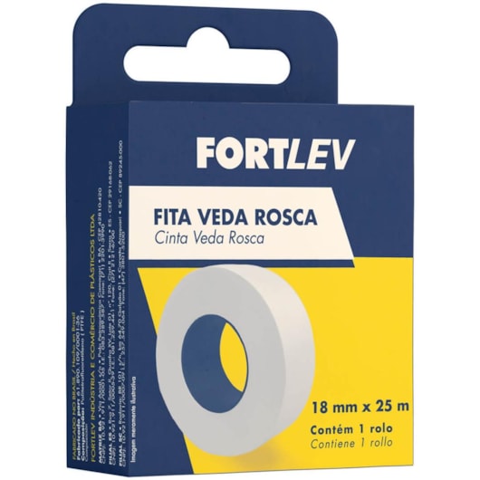 Fita Veda Rosca Fortlev 18mmx25m - Imagem principal - 2d03c8f0-ad1a-4eb2-8cff-d4465e687ad6