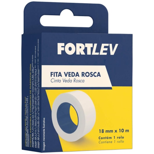 Fita Veda Rosca Fortlev 18mmx50m - Imagem principal - 14d0fc9b-050d-4764-83ab-47d1deb74a07