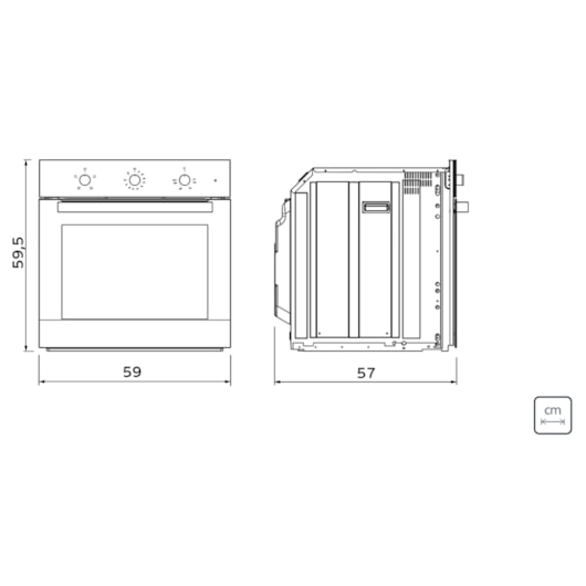 Forno Elétrico de Embutir Inox Basic 60 F4 em Aço Inox 4 Funções 71L Tramontina - Imagem principal - 8c56a491-4e5b-4dce-bbe9-130599a2e41f