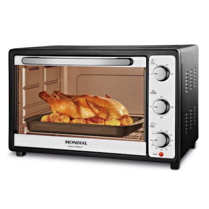 Forno Elétrico Grand Family Preto E Inox Mondial 52L 127V 1800W