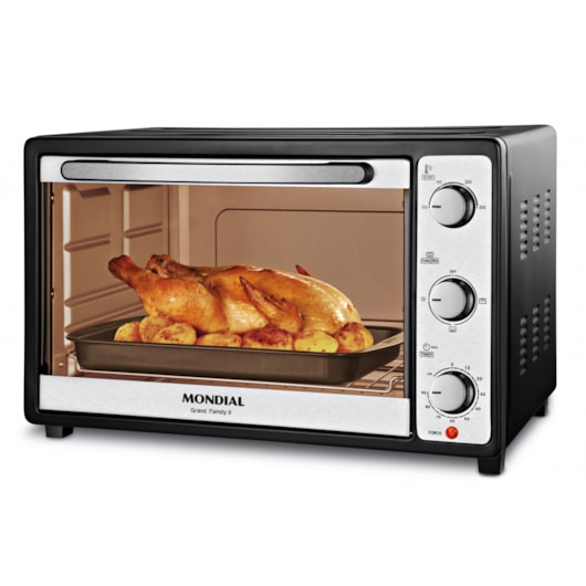 Forno Elétrico Grand Family Preto E Inox Mondial 52L 127V 1800W - Imagem principal - 24cdccf3-d59b-4b57-b612-3319372e64a7