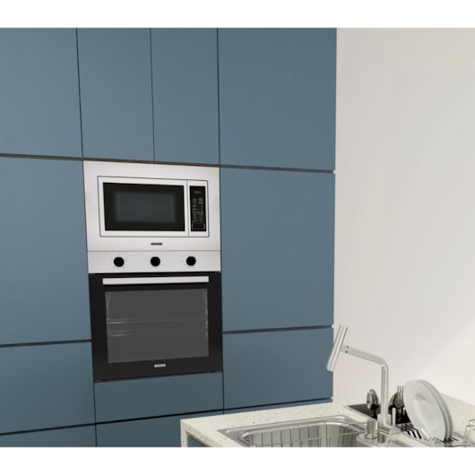 Forno Micro-ondas De Embutir Aço Inox 8 Funções Easy 60 Acetinado Tramontina 25L - Imagem principal - 7817b09a-af4c-4101-a33d-db22733de32f