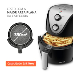 Fritadeira Air Fryer AF3 Preto E Inox Mondial 3,5L 127V 1500W