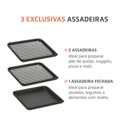 Fritadeira Air Fryer Forno Oven Preto Mondial 12L 127V 2000W - Imagem principal - 9da27bfc-2671-44ec-8acb-bb77e1c3f17a