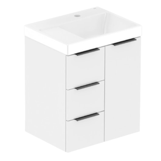 Gabinete Com Cuba Arenal Com Gavetas e Porta Branco Brilho Roca 50x38cm  - Imagem principal - 58f4d009-ad47-4b83-b259-ae7deab0d119